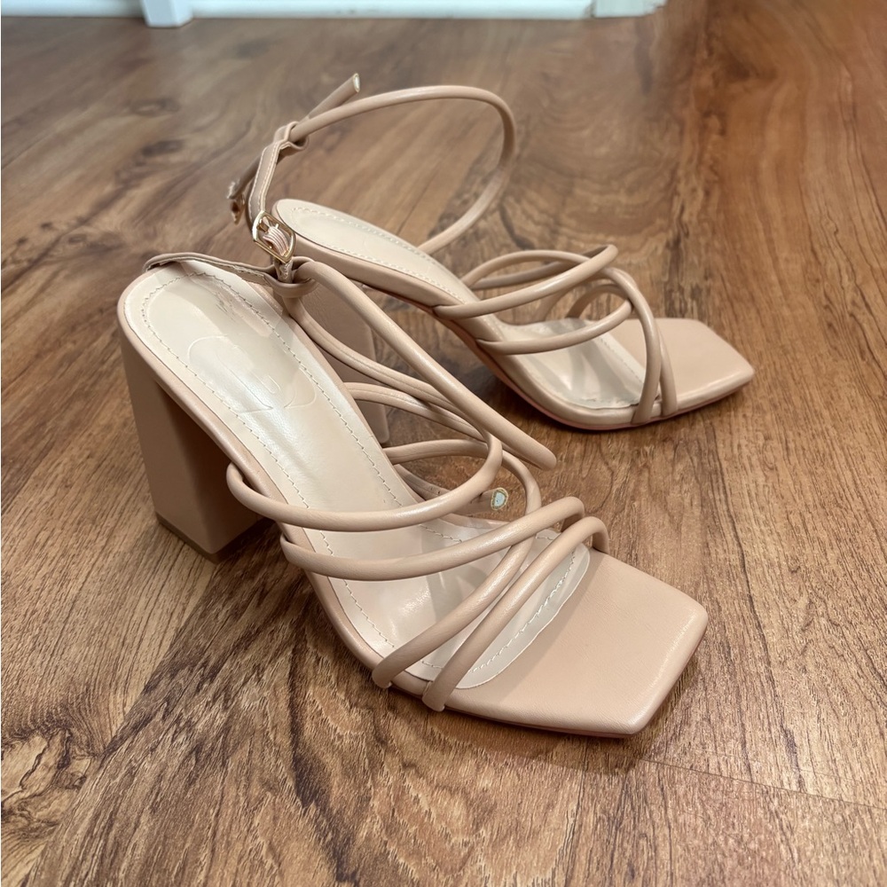 Cuccoo Nude Strappy Heels